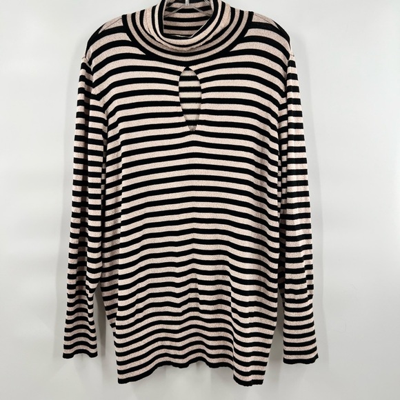 Lane Bryant striped turtleneck long sleeve sweater peekaboo 22/24 - Picture 1 of 11